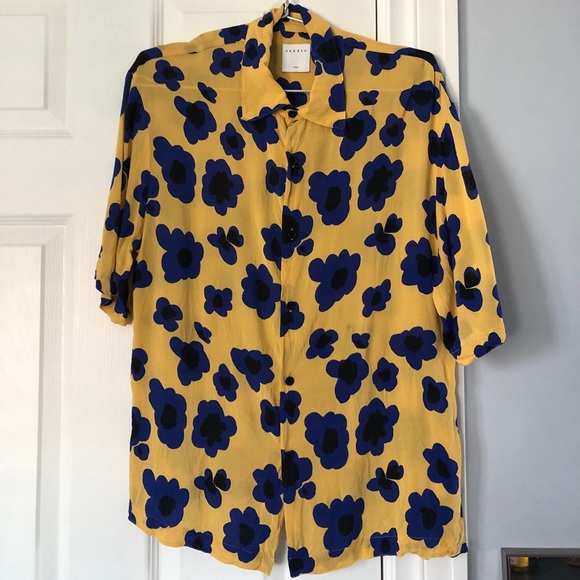 Sandro men’s floral short-sleeve shirt size XS - Picture 1 of 6